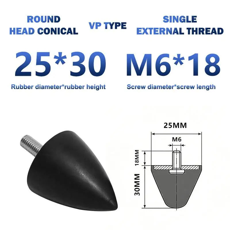 VP Type Conical Rubber Shock Absorber Buffer Pad 2pcs Rubber Shock Absorber Richie's 25x30 2pcs