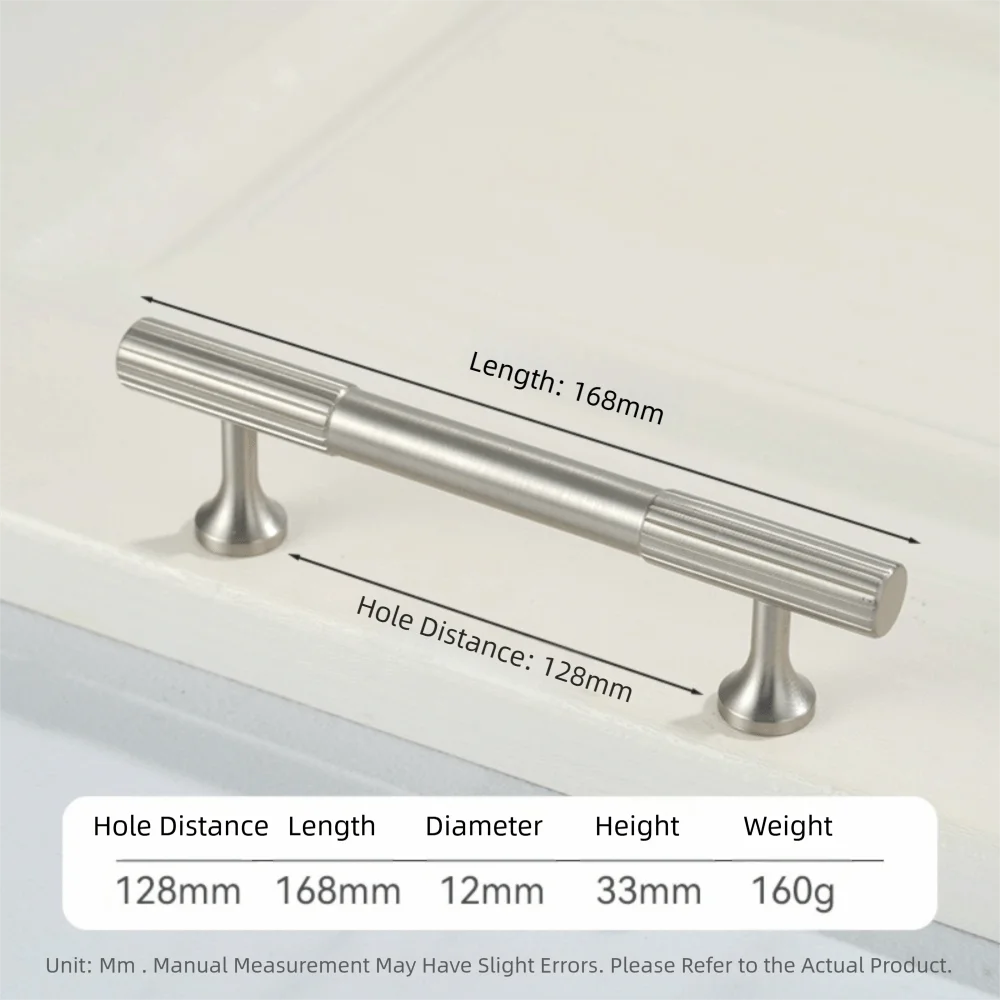 Solid Brass Cabinet Handles Vertical Fluting Drawer Pulls Cabinet Drawer Pulls Richie's Silver 128mm