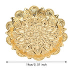 Gold Turkish Serving Tray – Embossed Round Iron Centerpiece Decorative Serving Tray Richie's