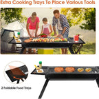 Folding Charcoal BBQ Grill with Side Trays – Portable Tabletop Charcoal BBQ Grill Richie's