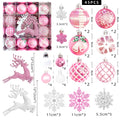 45-Piece Pink & White Christmas Tree Hanging Ornaments Set Christmas Tree Ornaments Richie's Pink Other