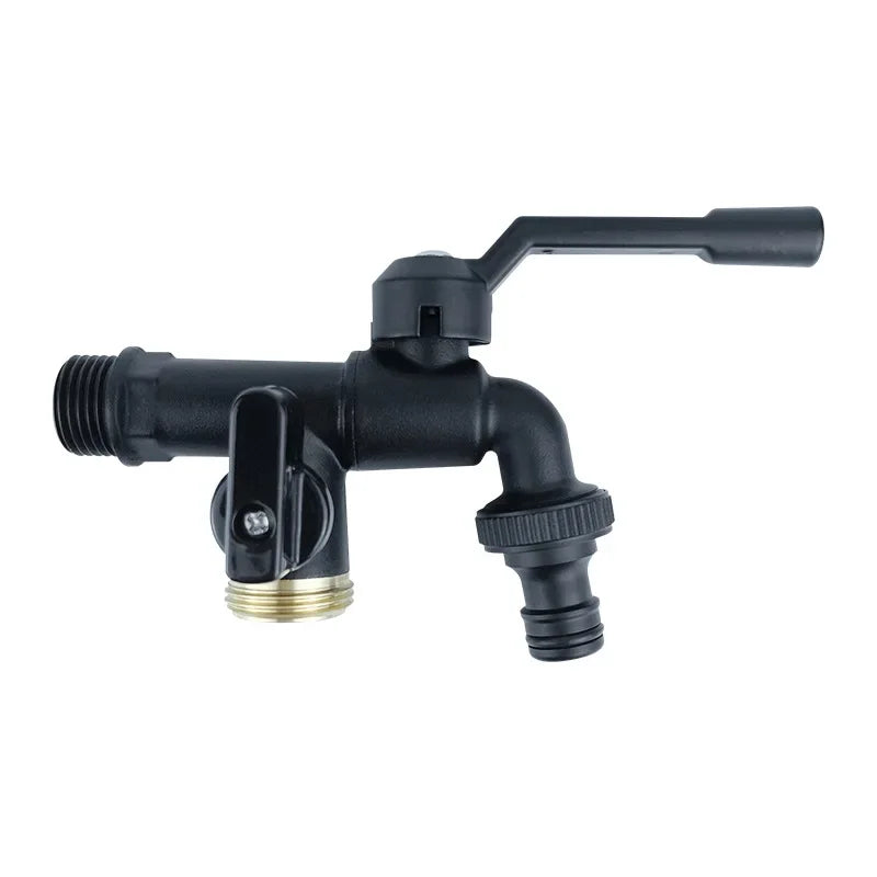 Black Brass Dual Outlet Anti-Freeze Outdoor Garden Faucet 1/2" Outdoor Garden Faucet Richie's DN15 Double outlet
