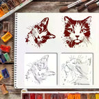 Reusable 4-Piece Cat Painting Stencils – Kids DIY Art Craft Art Stencil Set Richie's