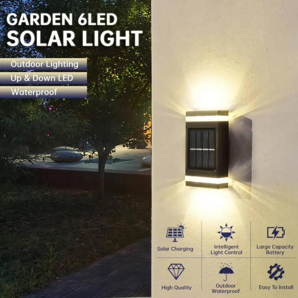 6 LED Solar Wall Light Outdoor IP65 Waterproof Garden Lamp Solar Wall Light Richie's