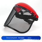Adjustable Wire Mesh Face Shield Safety Helmet | Garden & Saw Safety Face Shield Richie's Red