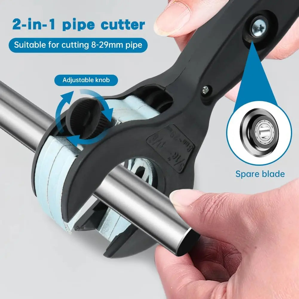 2-in-1 Ratcheting Tubing Cutter – Compact Close Quarters Tool Tubing Cutter Tool Richie's