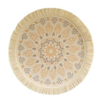 Bohemian Round Woven Placemat – Heat Resistant & Non-Slip Tassel Woven Placemat Richie's Orange Grey 2 L