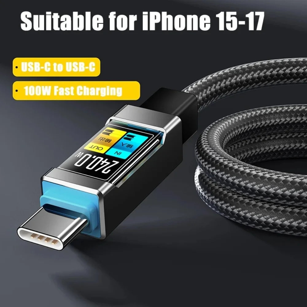 100W USB-C Fast Charging Cable – iPhone 17, Samsung, Xiaomi USB-C Charging Cable Richie's