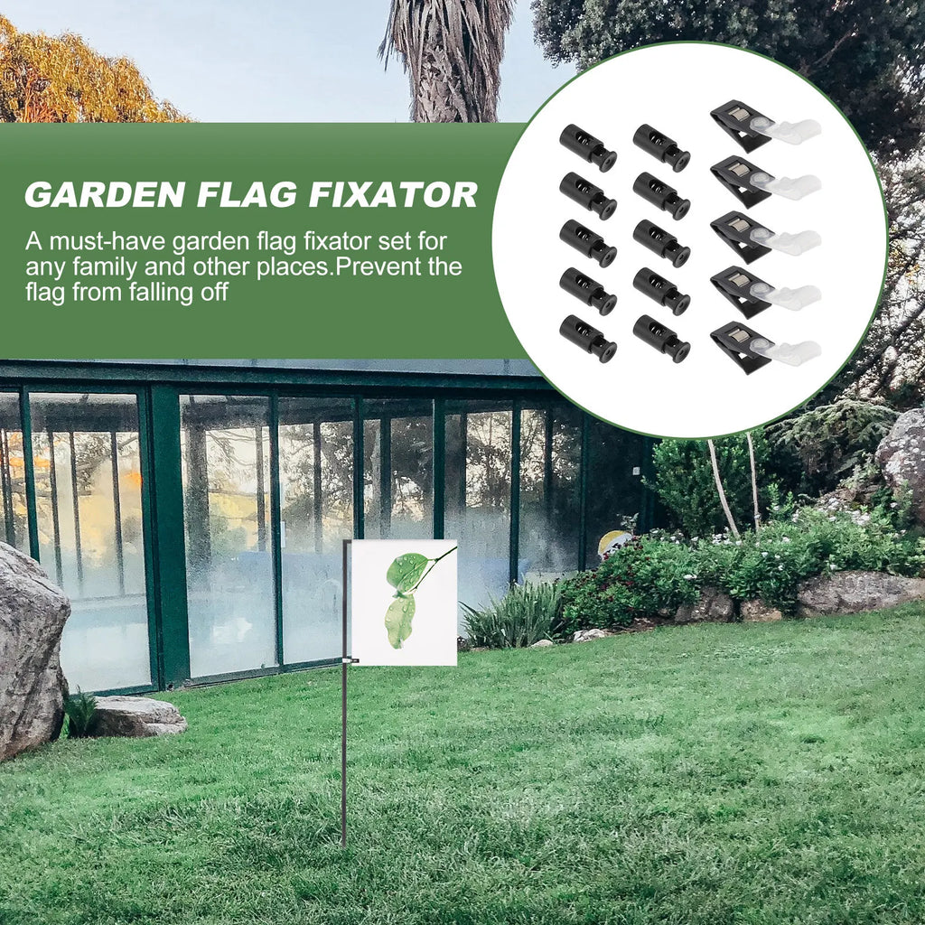 Garden Flag Stoppers Rubber Clips & Flagpole Fixators – 5 Sets Flag Pole Accessories Richie's