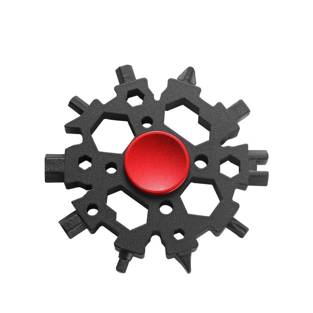 23-in-1 Snowflake Multitool with Fidget Spinner | EDC Pocket Tool EDC Multitool Richie's Black Red