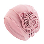 Women Flower Turban Hat Hijab Cap Elastic Head Wrap Bonnet Turban Hat Richie's pink