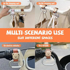Bear Design Stroller Hook Non-Slip Carabiner Clip – Leather & Alloy Stroller Hook Clip Richie's