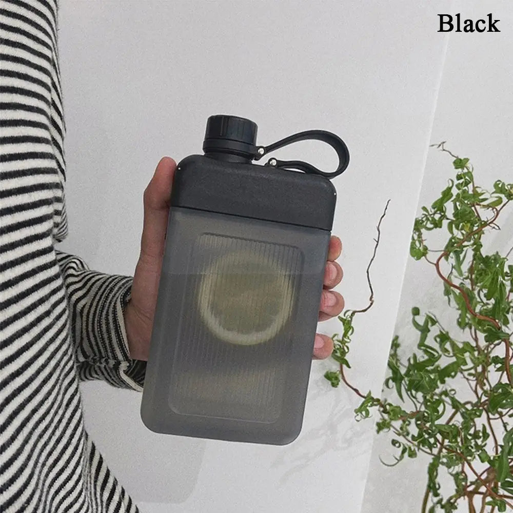 450ml BPA-Free Portable Sports Water Bottle – Flat Plastic Sports Water Bottle Richie's black <0.25L