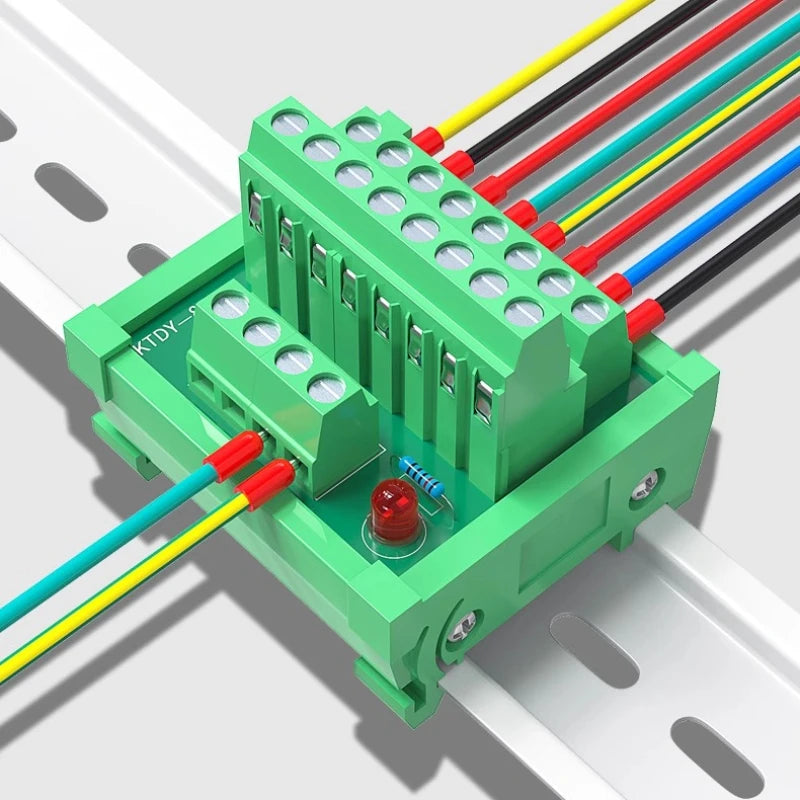 Guide Rail Terminal Block 1 In 5/8/16 Out Power Distribution Box Terminal Block Richie's