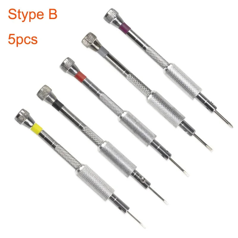 5-Piece Precision Watch Repair Screwdriver Set 0.8–1.6mm Precision Screwdriver Set Richie's Style B 5PCS