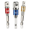 3-Piece Impact Socket Adapter Set – 1/4, 3/8 & 1/2" Hex Shank Socket Adapter Set Richie's 3pcs