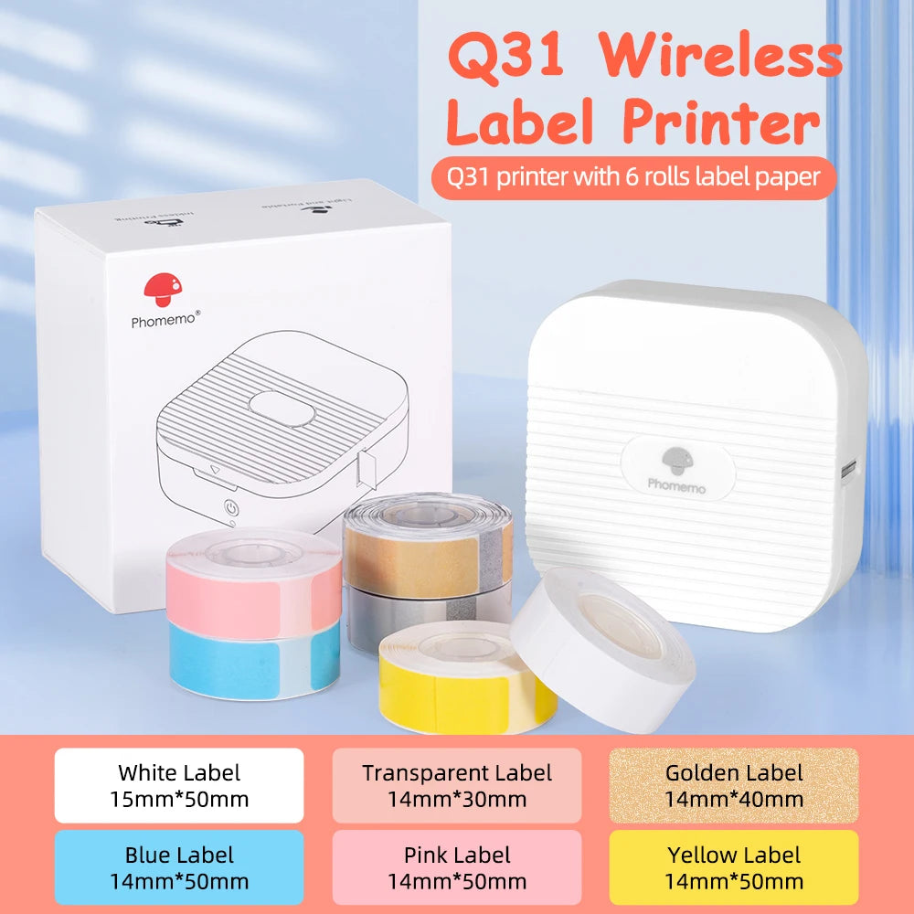 Phomemo Q31 Bluetooth Thermal Label Maker – Portable, Ink-Free Thermal Label Printer Richie's