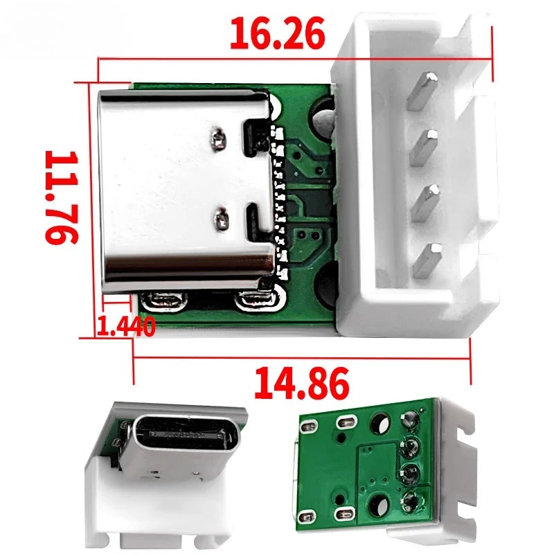 USB 3.1 Type-C 16-Pin PCB Test Adapter Connector Socket USB-C PCB Adapter Richie's D 5Pcs