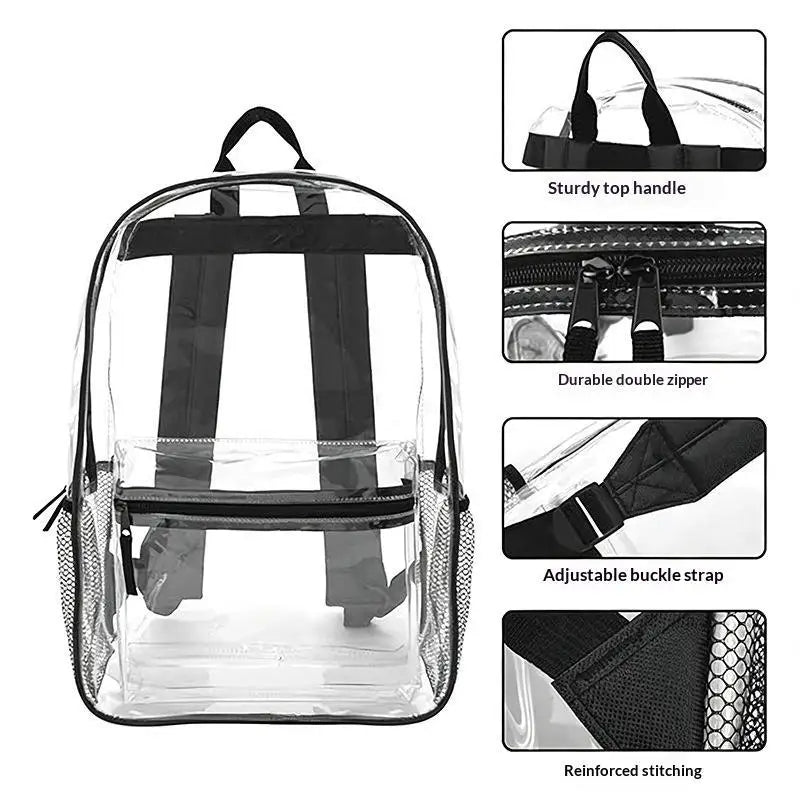 Clear PVC Transparent Backpack – Stadium Approved & Waterproof Transparent Backpack Richie's