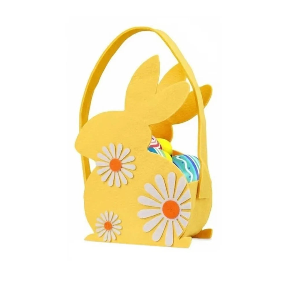 Felt Easter Bunny Candy Gift Bag with Handle | Party Basket Easter Gift Bag Richie's 1 5x5x5cm