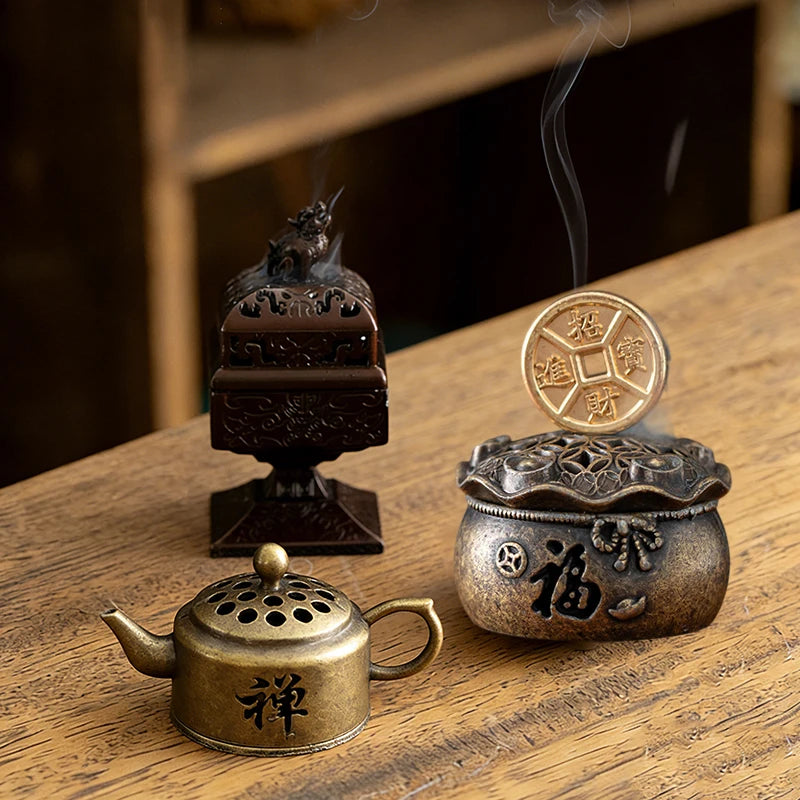 Vintage Alloy Incense Burner Stick Holder – Mini Hollow Censer Incense Burner Richie's