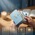 Leather Holy Card Holder – Prayer Card Organizer, Snap Close Card & ID Holder Richie's