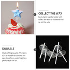 50Pcs Transparent Wax Drip Guard Cake Candle Holder Insert Trays Cake Candle Holder Richie's Default Title