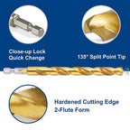 13-Pc SAE Titanium HSS Twist Drill Bit Set – Hex Shank 1/16"–1/4" Twist Drill Bit Set Richie's