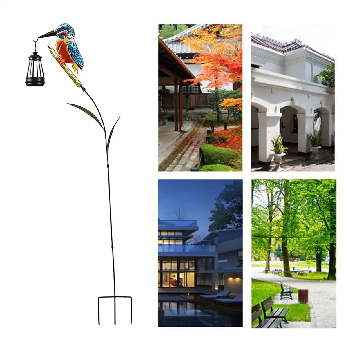 LED Solar Kingfisher Garden Statue – Waterproof Outdoor Light Solar Garden Statue Richie's