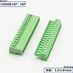 15EDGK PCB Screw Terminal Block 2–24 Pin Plug-In Connector Set PCB Terminal Block Richie's 16P 3.81MM 1 Set