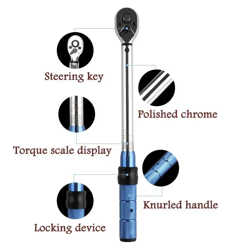 3/8" Drive Torque Wrench 5–60 Nm Ratchet Spanner ±3% Accuracy Torque Wrench Richie's