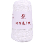 Sequin Bead Hand Knitting Yarn – Sparkle DIY Craft Thread Knitting Yarn Richie's Matte White