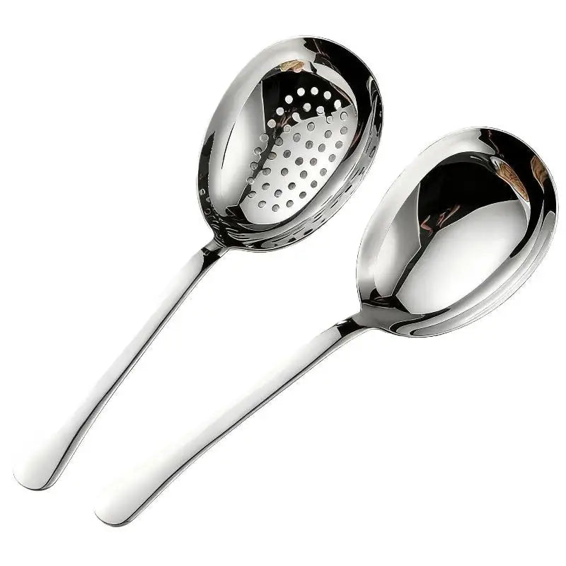 2-Piece Stainless Steel Serving & Slotted Spoon Set Kitchen Utensil Set Richie's