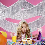 2Pcs 3m Metallic Foil Fringe Curtain Party Table Skirt Decor Party Fringe Curtain Richie's