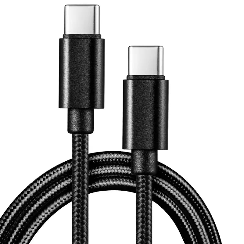 USB-C to USB-C Cable 60W Fast Charging Nylon Braided 1m 2m 3m USB-C Charging Cable Richie's black 3m