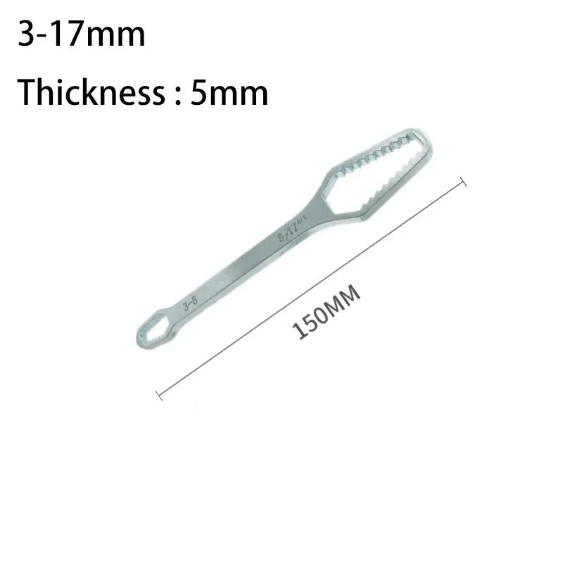 Universal Double-Head Self-Tightening Adjustable Wrench | FATCOOL Adjustable Wrench Richie's 3-17 5mm Silver