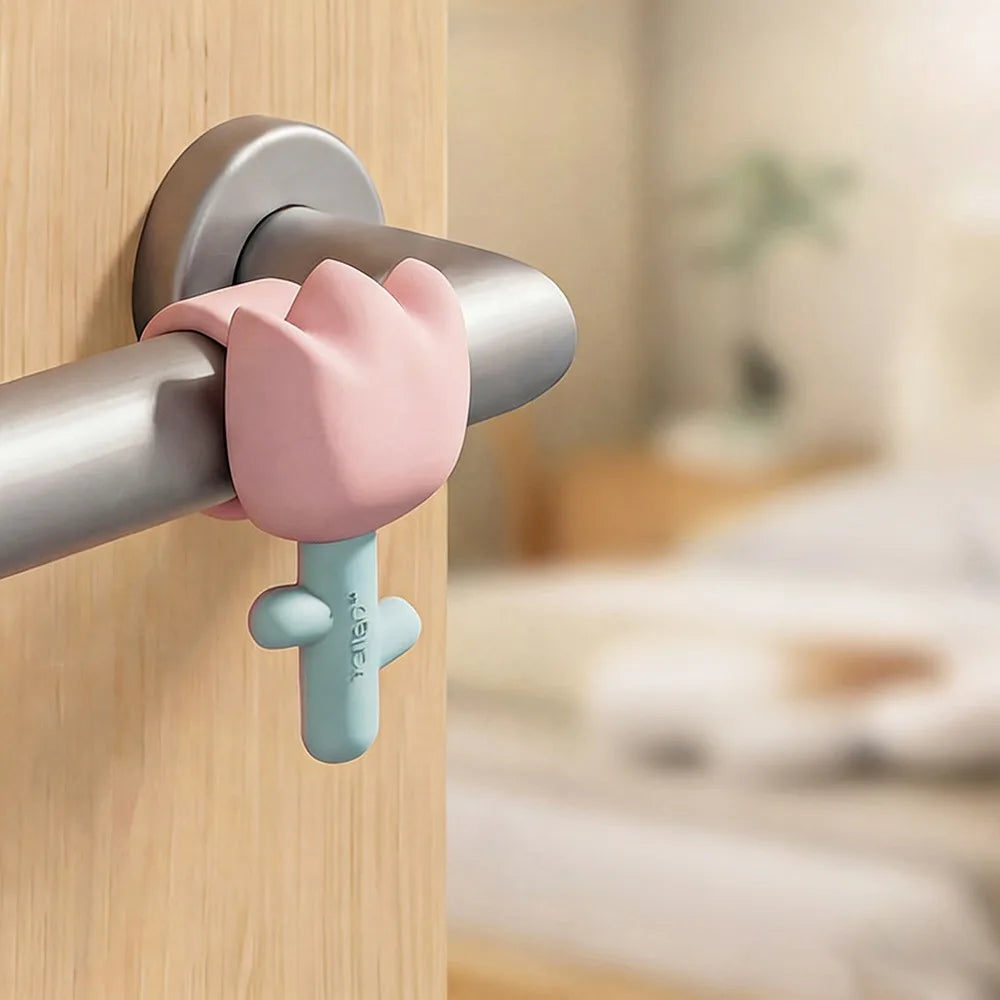 Silicone Flower Door Handle Wall Protector – Silent Stopper Door Stopper Pad Richie's B