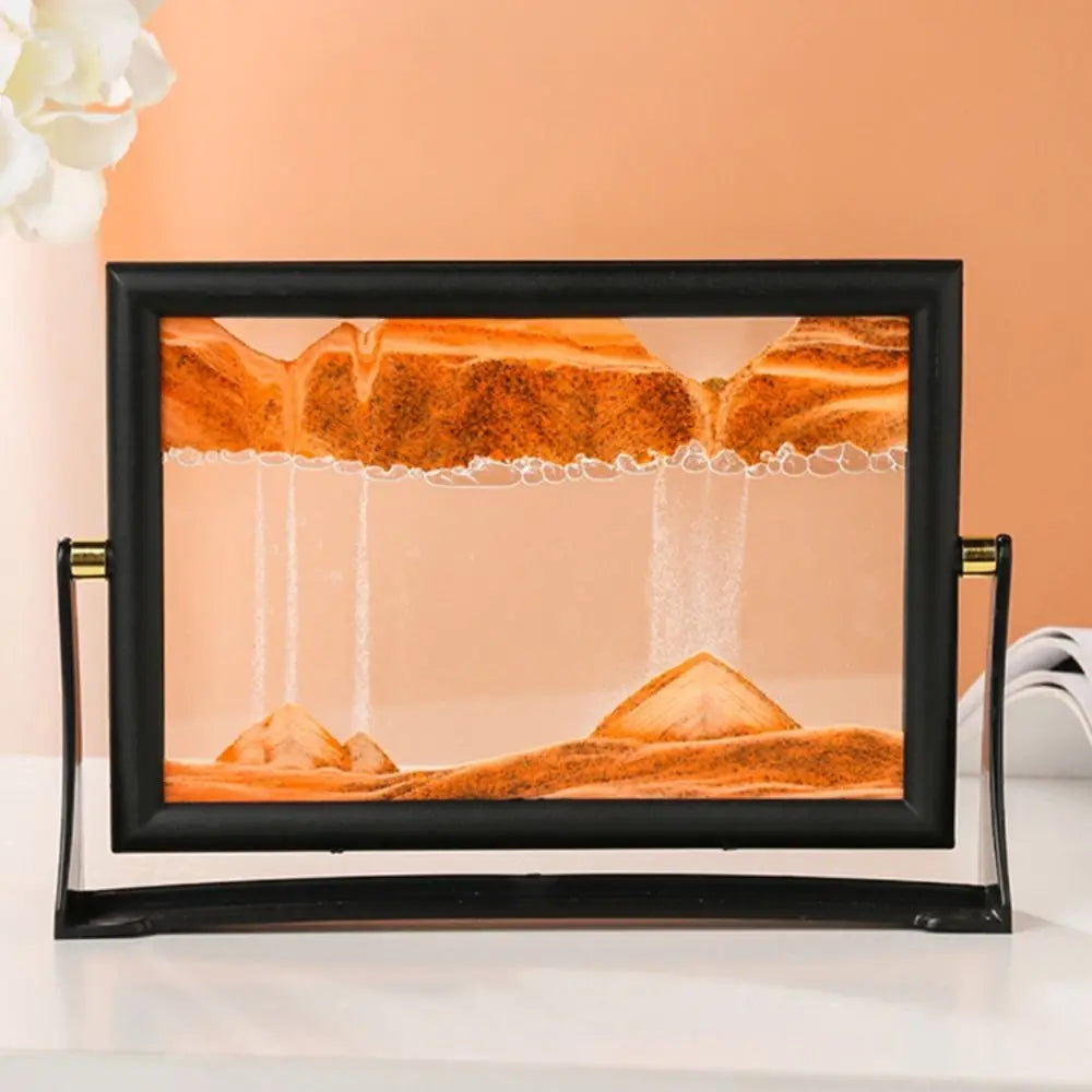 Rotatable Flowing Sand Art Picture – Home Décor Gift Sand Art Decoration Richie's yellow 5inch