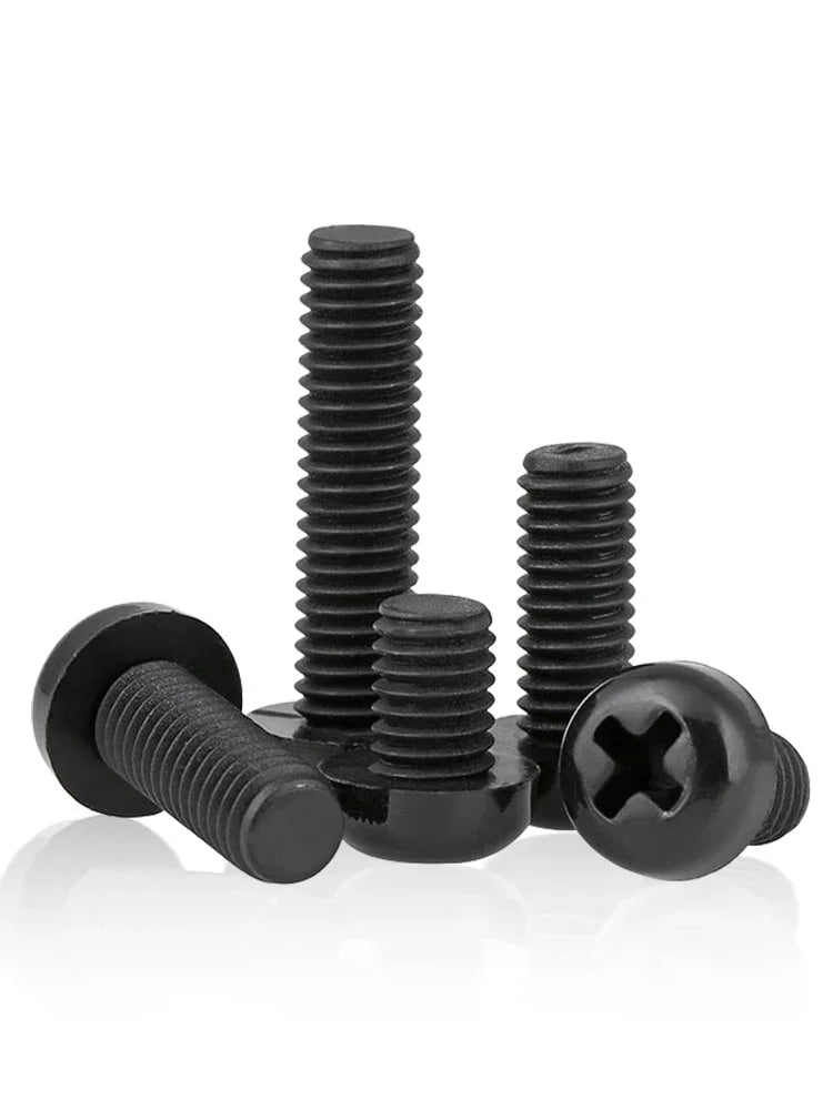 Nylon Machine Screws M2–M8 Phillips Pan Head White & Black Nylon Machine Screws Richie's black M2.5x4 50pcs