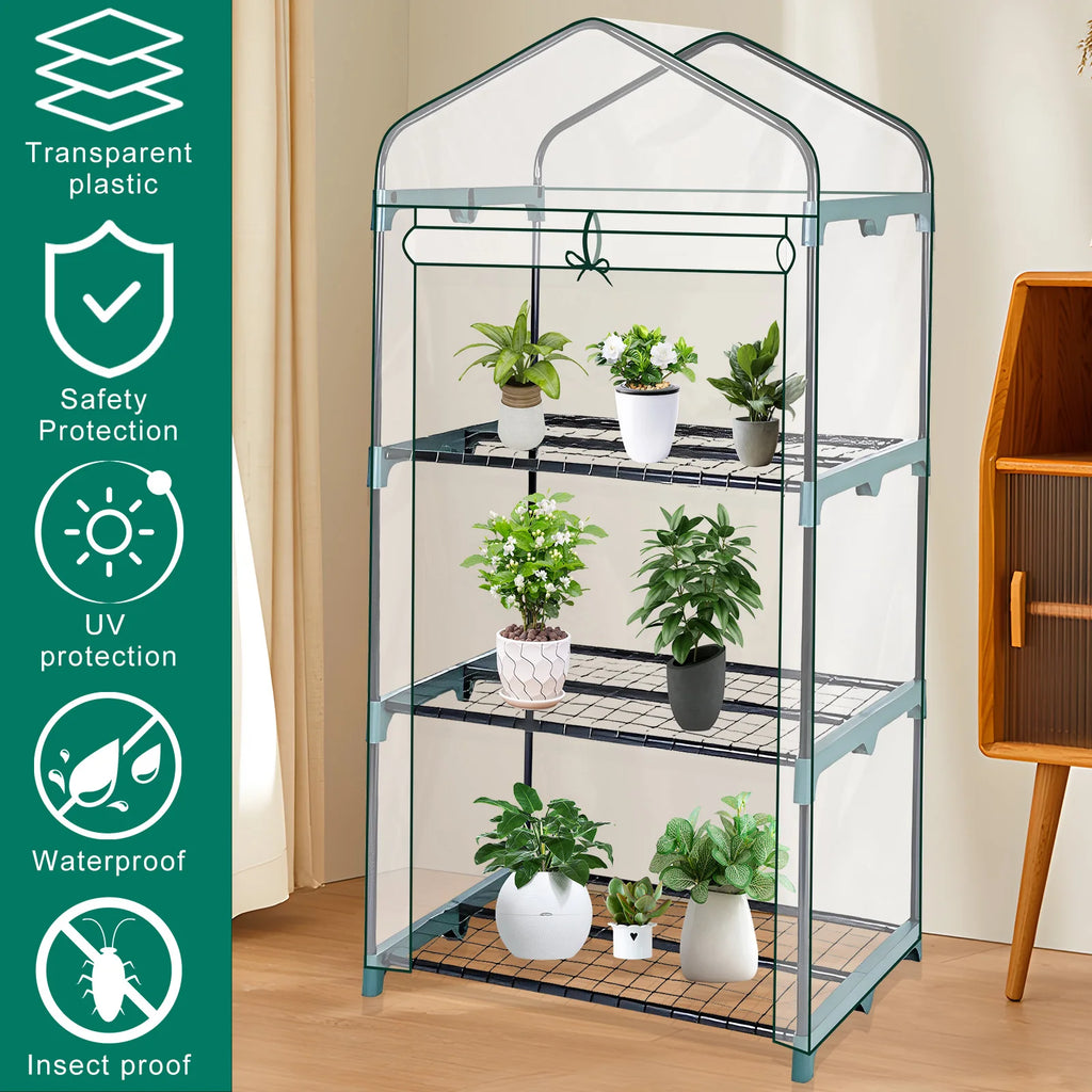 4-Tier Walk-In Greenhouse Cover – Waterproof Transparent PVC Greenhouse Cover Richie's
