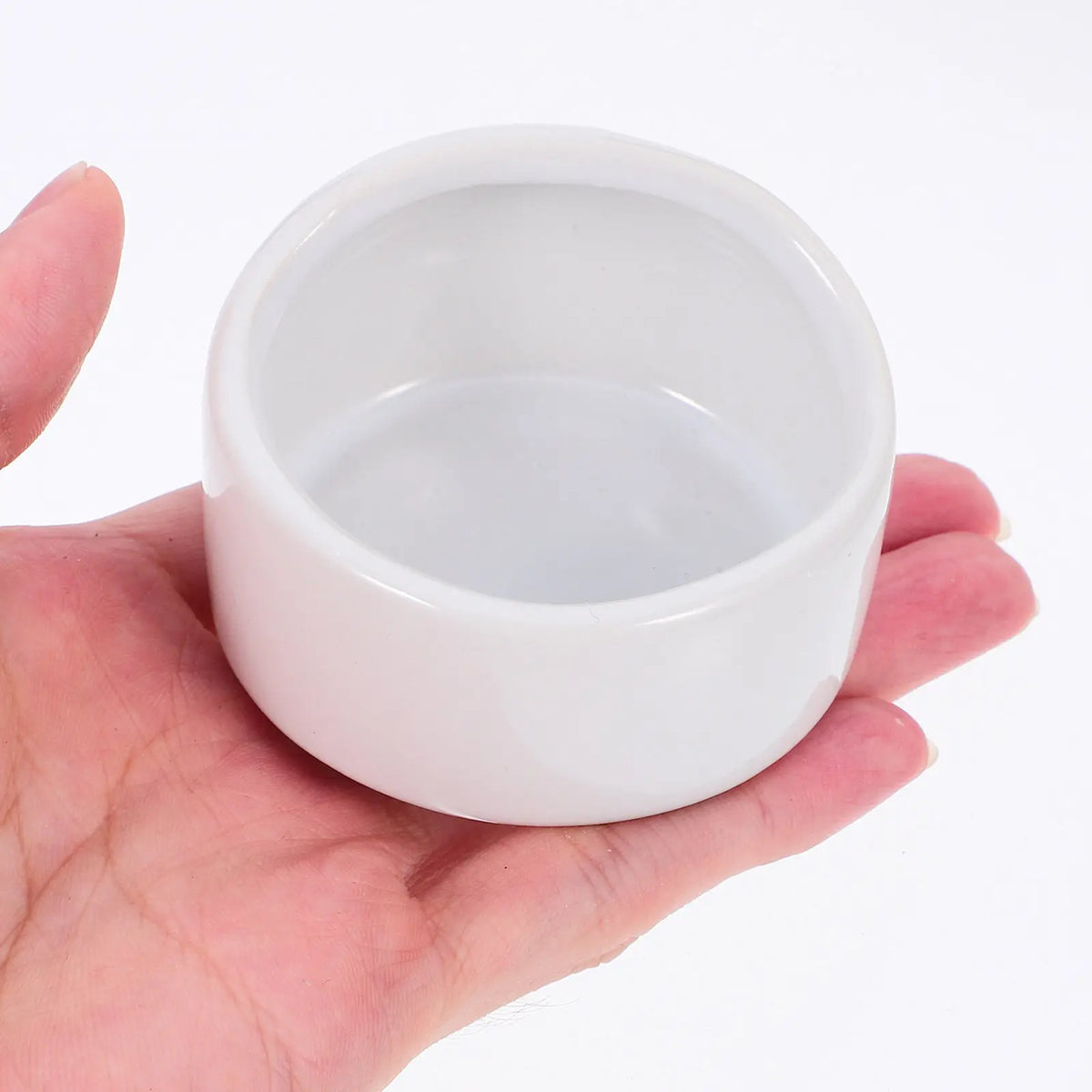 White Ceramic Hamster Bowl – Anti-Tilt Chew-Resistant Dish Small Pet Feeding Bowl Richie's Default Title