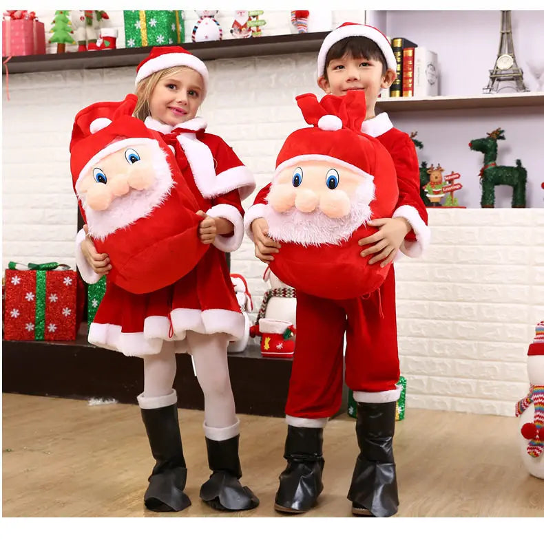 Santa Claus Christmas Drawstring Backpack – Large Xmas Gift Bag Holiday Drawstring Backpack Richie's
