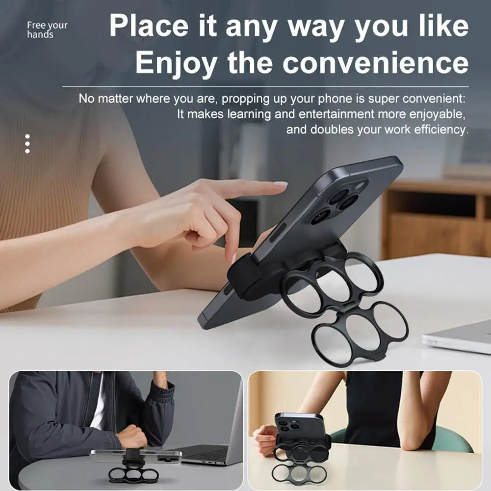 Triple Ring Foldable Metal Phone Stand & Magnetic Car Mount Phone Ring Stand Richie's