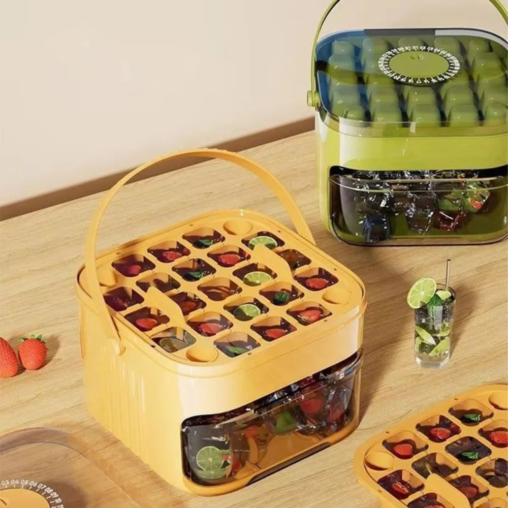 50-Cube Ice Maker Tray with Press Cap & Double-Layer Storage Ice Cube Maker Tray Richie's