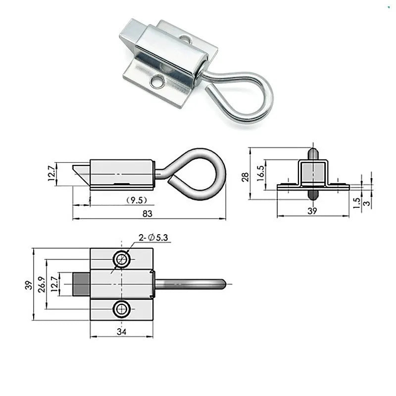 Carbon Steel Spring Bolt Door Latch Gate Security Lock Door Bolt Latch Richie's Reverse
