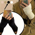 Women's Soft Warm Fingerless Winter Gloves – Elastic Fit, White Fingerless Winter Gloves Richie's