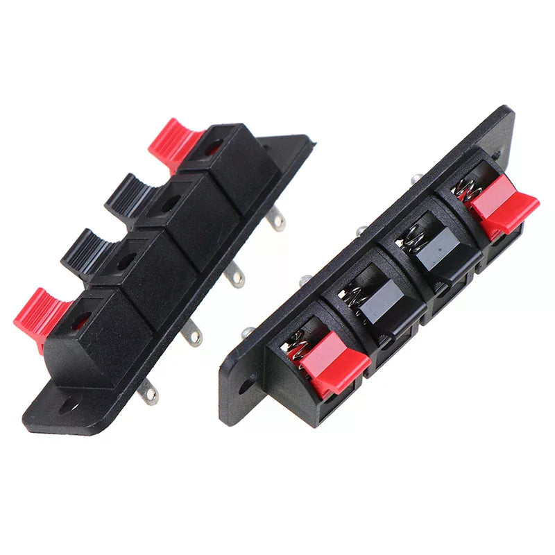 2PCS 4-Position Spring Terminal Connector for Audio Speakers Speaker Terminal Connector Richie's
