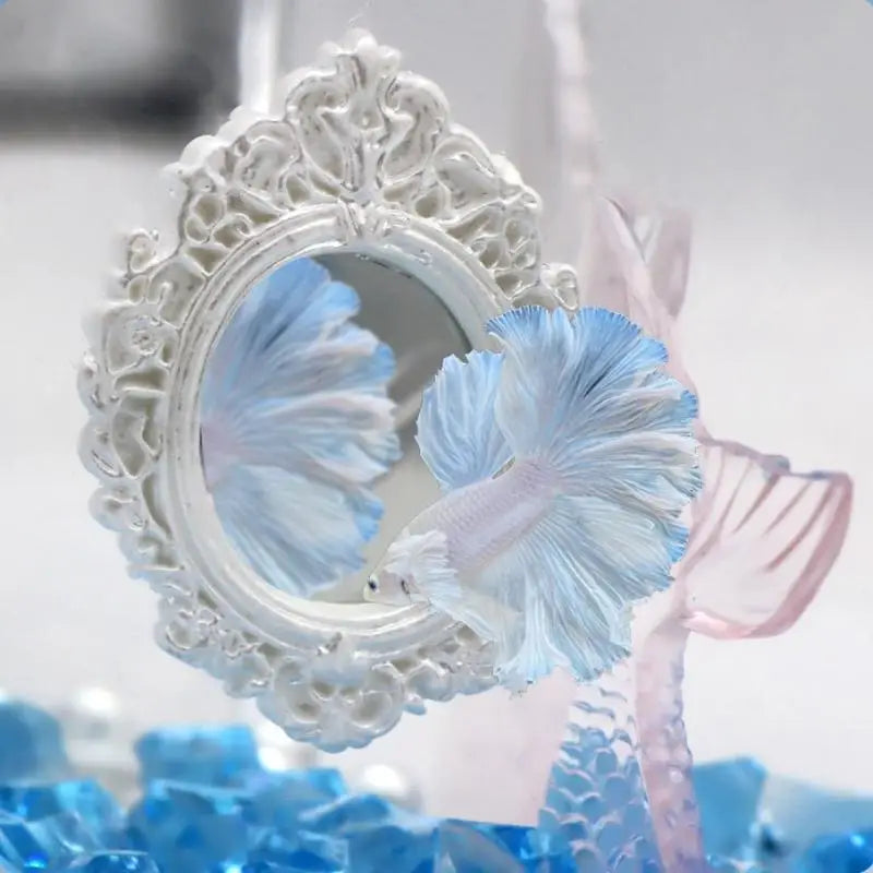 Floating Betta Fish Mirror Ornament – Vintage Retro Frame Aquarium Fish Toy Richie's
