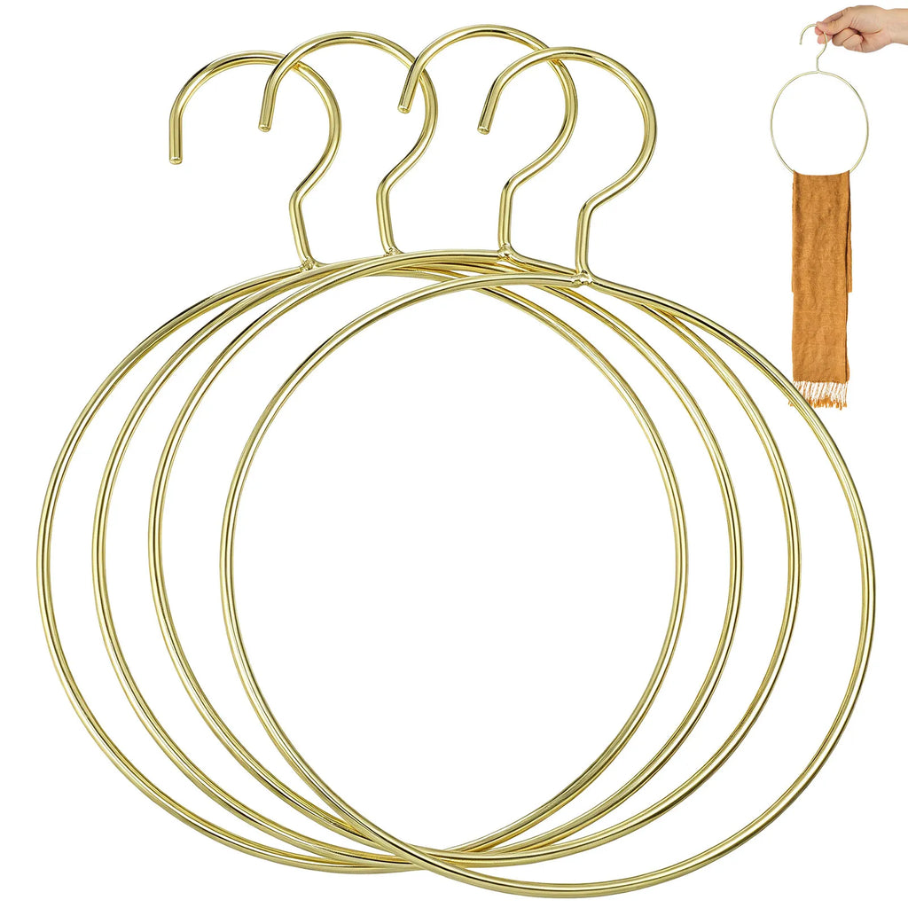 4Pcs Metal Round Ring Scarf Hanger Closet Organizer for Ties & Belts Closet Accessory Hanger Richie's