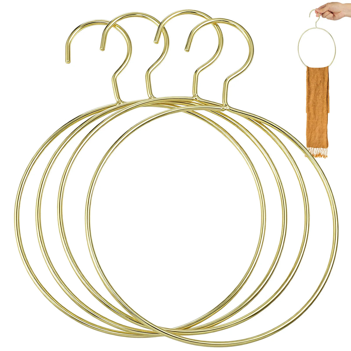 4Pcs Metal Round Ring Scarf Hanger Closet Organizer for Ties & Belts Scarf Hanger Organizer Richie's